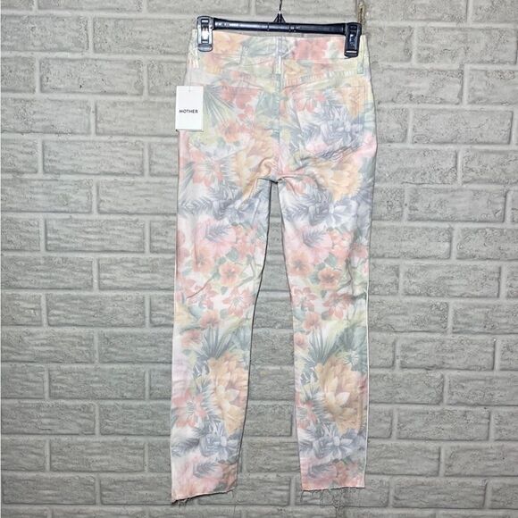 NWT MSRP $295 MOTHER The Looker Floral Frayed Ankle Jeans - Picture 9 of 13
